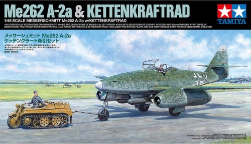 Przejdź do produktu Tamiya 25215 - 1:48 Messerschmitt Me262 A-2a w/ Kettenkraftrad