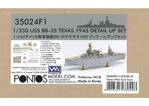 Przejdź do produktu Pontos 35024FN - 1:350 USS BB-35 Texas 1945 Detail Up Set Teak Tone Deck