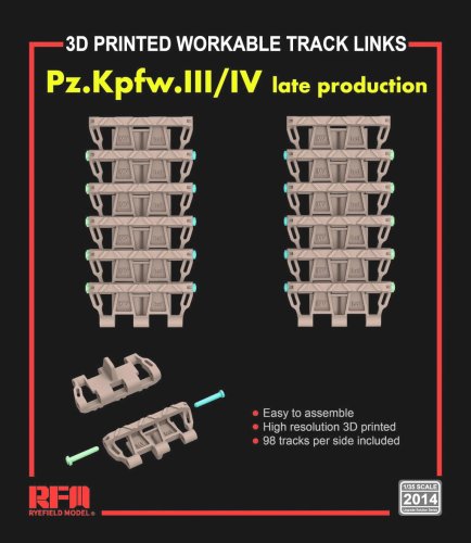 Przejdź do produktu Rye Field Model 2014 - 1:35 3D Printed Workable Track Links for Pz.Kpfw. III/IV Late Production
