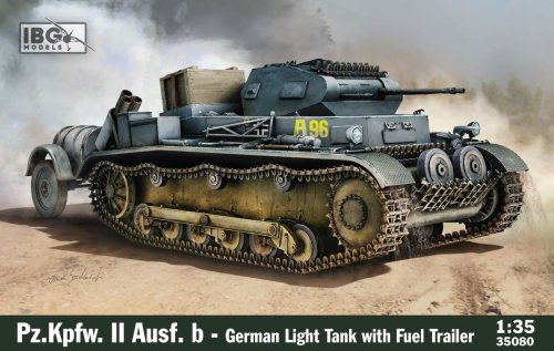 Przejdź do produktu IBG 35080 - 1:35 Pz.Kpfw. II Ausf. b - German LT with Fuel Trailer