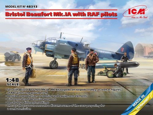 Przejdź do produktu ICM 48313 - 1:48 Bristol Beaufort Mk.IA with RAF Pilots