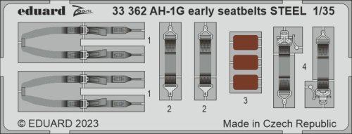 Przejdź do produktu Eduard 33362 - 1:35 AH-1G early seatbelts - Steel