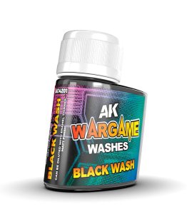 AK Interactive 14201 - Wargame Black Wash - farba do weatheringu 35 ml