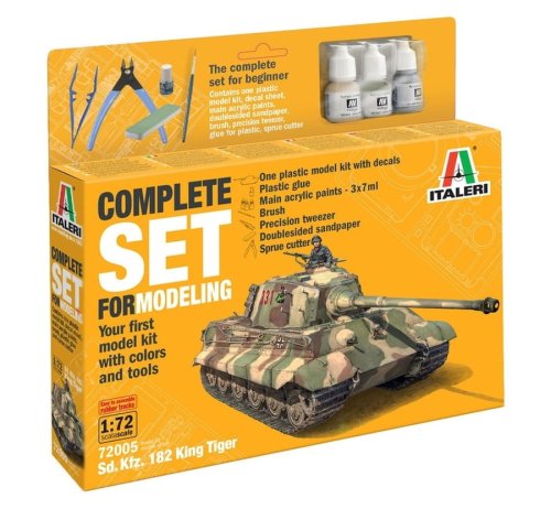 Przejdź do produktu Italeri 72005 - 1:72 Sd.Kfz. 182 King Tiger Complete Set - model z farbami i narzędziami