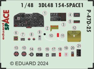 Eduard 3DL48154 - 1:48 P-47D-25 Space 3D Decals + PE