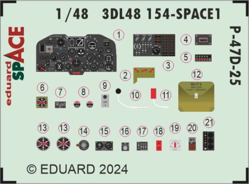 Przejdź do produktu Eduard 3DL48154 - 1:48 P-47D-25 Space 3D Decals + PE