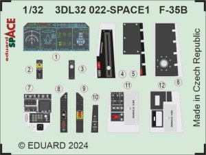 Eduard 3DL32022 - 1:32 F-35B Space 3D Decals + PE
