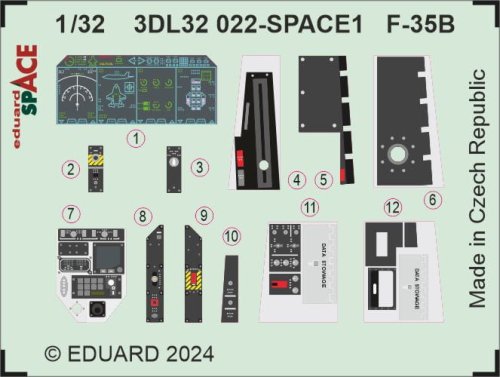 Przejdź do produktu Eduard 3DL32022 - 1:32 F-35B Space 3D Decals + PE