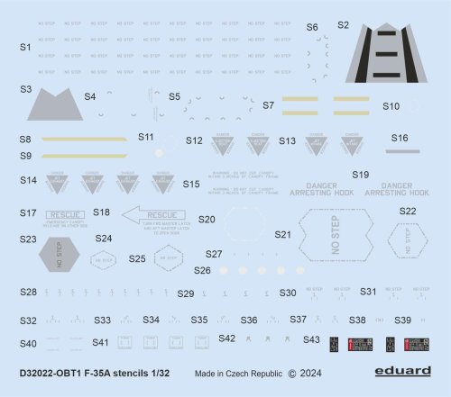 Przejdź do produktu Eduard D32022 - 1:32 F-35A stencils