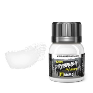 Ammo Mig 0649 - Dio Drybrush Fluor White - farba do techniki suchego pędzla 40 ml