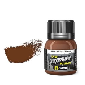 Ammo Mig 0652 - Dio Drybrush Dark Brown - farba do techniki suchego pędzla 40 ml