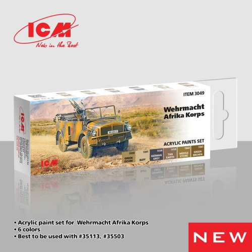 Przejdź do produktu ICM 3049 - Zestaw farb Wermacht Afrika Korps