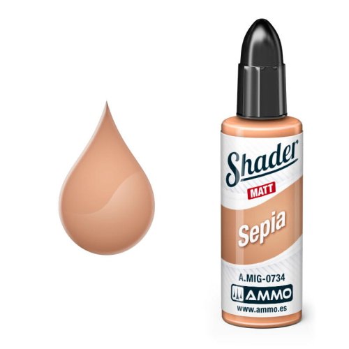 Przejdź do produktu Ammo Mig 0734 - Matt Shader Sepia - farba do cieniowania 10 ml