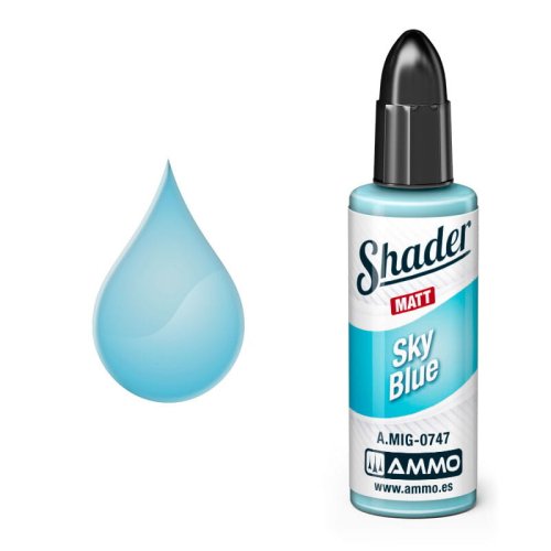 Przejdź do produktu Ammo Mig 0747 - Matt Shader Sky Blue - farba do cieniowania 10 ml