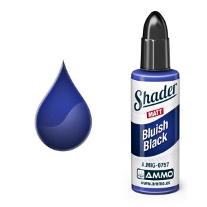 Ammo Mig 0757 - Matt Shader Bluish Black - farba do cieniowania 10 ml