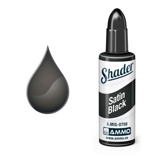 Przejdź do produktu Ammo Mig 0758 - Matt Shader Satin Black - farba do cieniowania 10 ml