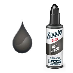 Ammo Mig 0759 - Matt Shader Ash Black - farba do cieniowania 10 ml