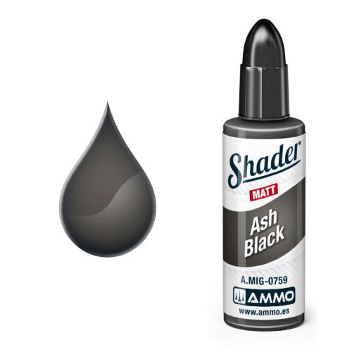 Przejdź do produktu Ammo Mig 0759 - Matt Shader Ash Black - farba do cieniowania 10 ml