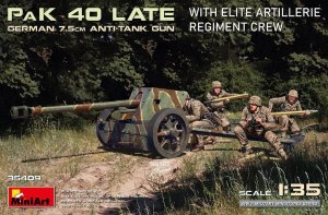 Miniart 35409  - 1:35 PaK 40 Late German 7,5 cm Anti-Tank Gun With Elite Artillery Regiment Crew