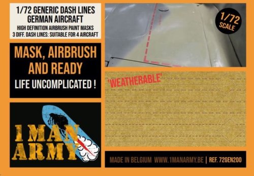 Przejdź do produktu 1 Man Army 72GEN200 - 1:72 Generic Dash Lines German Aircraft