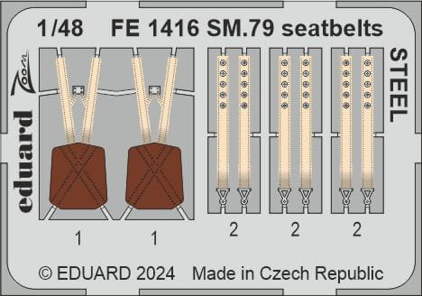 Przejdź do produktu Eduard FE1416 - 1:48 SM.79 seatbelts - Steel