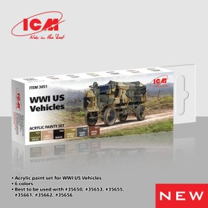ICM 3051 - Zestaw farb WWI US Vehicles