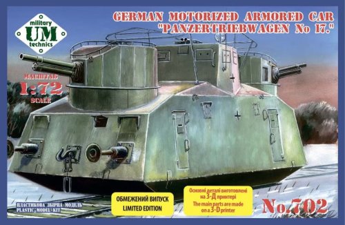 Przejdź do produktu Unimodels UM-MT 702 - 1:72 German Motorized Armored Car Panzertriebwagen No 17