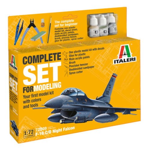Przejdź do produktu Italeri 72009 - 1:72 F-16 C/D Night Falcon Complete Set - model z farbami i narzędziami