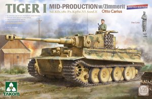 Takom 2200 - 1:35 Tiger I Sd.Kfz.181 Mid-Production w/Zimmerit Limited Edition Otto Carius