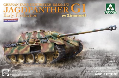 Przejdź do produktu Takom 2125W - 1:35 Jagdpanther G1 Sd.Kfz.173 German TD Early Production w/Zimmerit Limited Edition