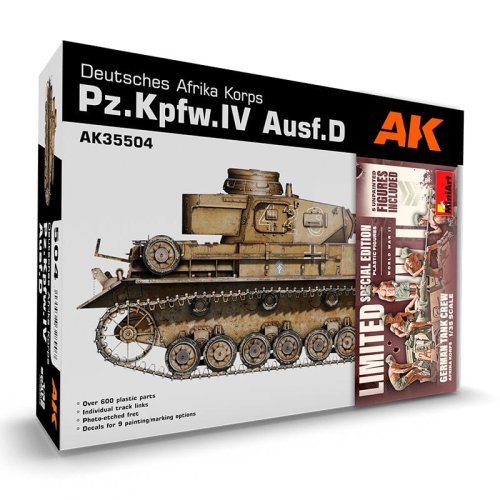 Przejdź do produktu AK Interactive 35504-B - 1:35 Pz.Kpfw.IV Ausf.D Deutsches Afrika Korps + 5 Figures
