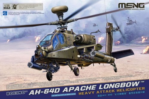 Przejdź do produktu Meng Model QS004 - 1:35 AH-64D Apache Longbow Heavy Attack Helicopter