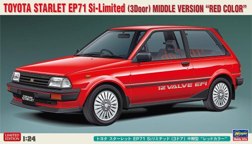 Przejdź do produktu Hasegawa 20660 - 1:24 Toyota Starlet EP71 Si-Limited 3 Door Middle Version Red Color