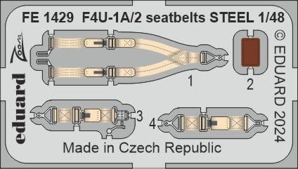 Przejdź do produktu Eduard FE1429 - 1:48 F4U-1A/2 seatbelts - Steel
