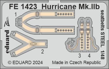 Przejdź do produktu Eduard FE1423 - 1:48 Hurricane Mk.IIb seatbelts - Steel