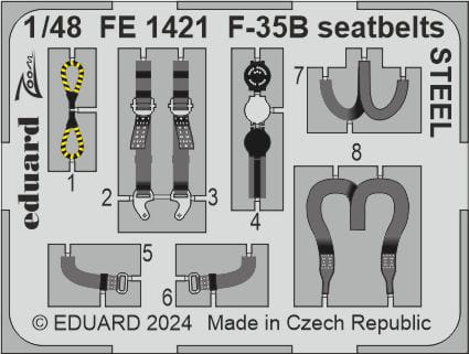 Przejdź do produktu Eduard FE1421 - 1:48 F-35B seatbelts - Steel