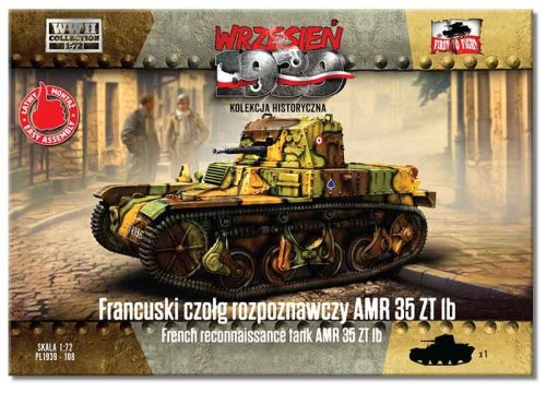 Przejdź do produktu First To Fight 108 - Wrzesień 1939 - 1:72 Francuski czołg rozpoznawczy AMR 35 ZT 1b - Gazetka w zestawie z modelem