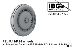 IBG 72U034 - 1:72 PZL P.11/P.24 Wheels 3D Printed Set for all IBG PZL P.11 and P.24 Kits