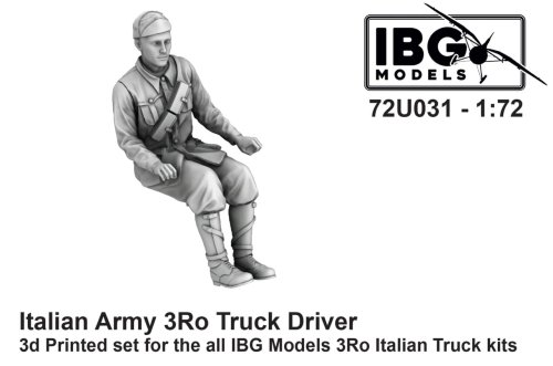 Przejdź do produktu IBG 72U031 - 1:72 Italian Army 3Ro Truck Driver 3D Printed Set for all IBG 3Ro Italian Truck Kits