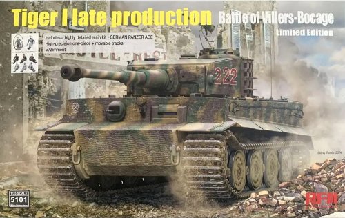 Przejdź do produktu Rye Field Model 5101 - 1:35 Tiger I Late Production Battle of Villers-Bocage Limited Edition