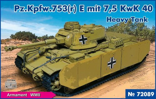 Przejdź do produktu PST 72089 - 1:72 Pz.Kpfw.753 (r) E mit 7,5 KwK 40 Heavy Tank