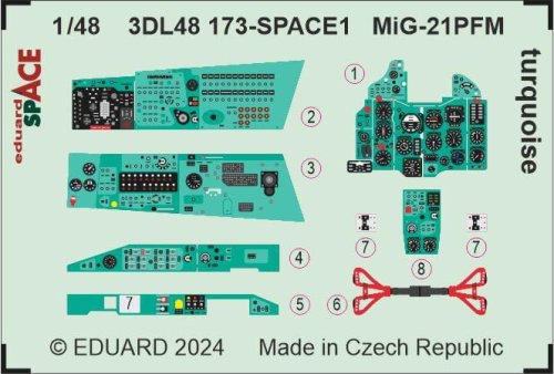 Przejdź do produktu Eduard 3DL48173 - 1:48 MiG-21PFM turquoise Space 3D Decals + PE