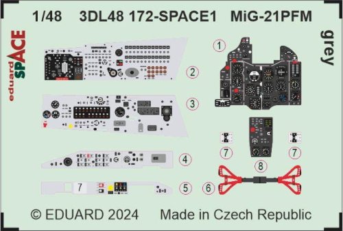 Przejdź do produktu Eduard 3DL48172 - 1:48 MiG-21PFM grey Space 3D Decals + PE