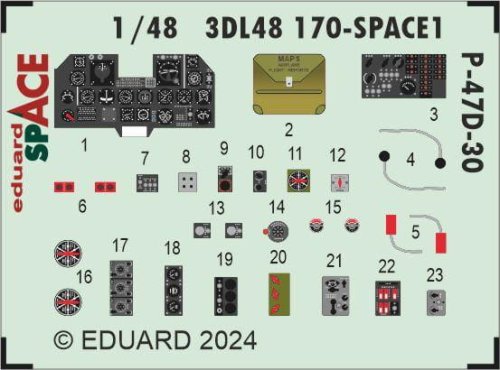 Przejdź do produktu Eduard 3DL48170 - 1:48 P-47D-30 Space 3D Decals + PE