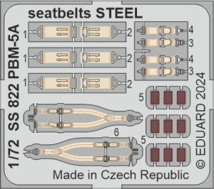 Eduard SS822 - 1:72 PBM-5A seatbelts - Steel