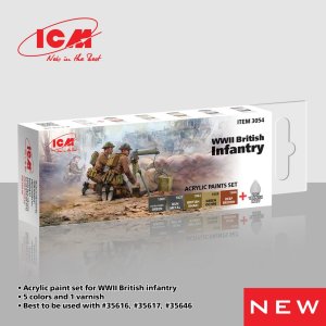 ICM 3054 - Zestaw farb WWII British Infantry