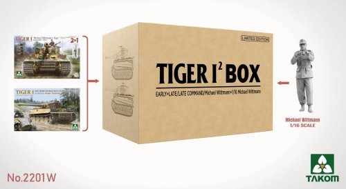 Przejdź do produktu Takom 2201W - 1:35 Tiger I Big 2 Box Early+Late/Late Command/Michael Wittmann +1/16 Michael Wittmann