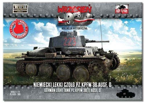 Przejdź do produktu First To Fight 109 - Wrzesień 1939 - 1:72 Niemiecki czołg lekki Pz.Kpfw 38 Ausf. D - Gazetka w zestawie z modelem