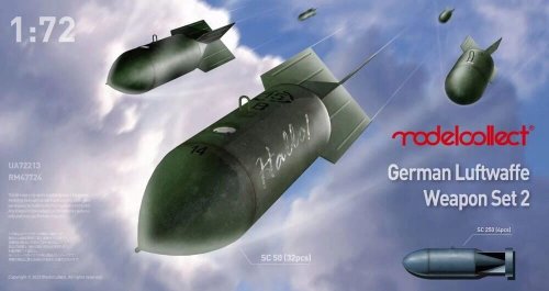 Przejdź do produktu Modelcollect UA72213 - 1:72 German Luftwaffe Weapon Set 2
