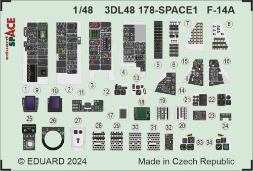 Przejdź do produktu Eduard 3DL48178 - 1:48 F-14A Space 3D Decals + PE